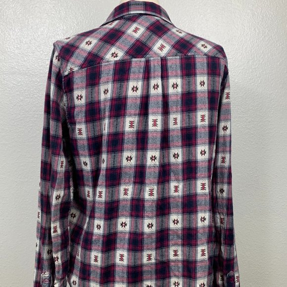 PAIGE Mya Western Plaid Flannel Button Up Shirt - Picture 4 of 7